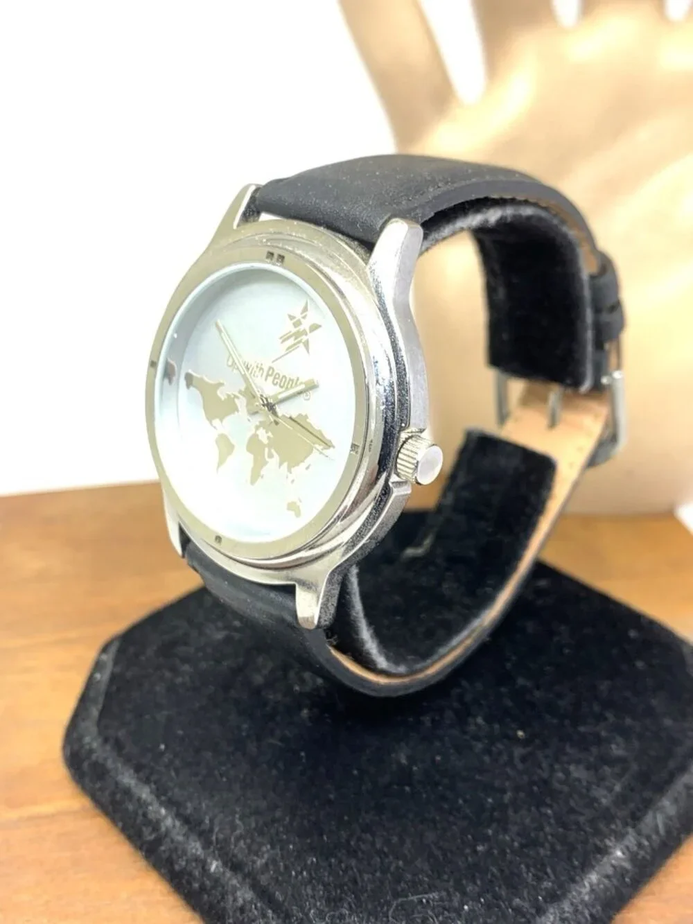 Sweda Up With People Foundation Mens Watch Quartz Silver Dial Black Leather 39mm